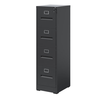 Office Storage Cabinet, Narrow File Cabinet With 4 Drawers, Metal Vertical File Cabinet With Lock For Office Home, Vertical Filing Cabinet For Storage
