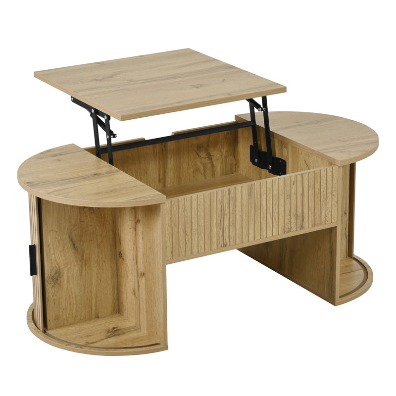 Coffee Table with Hidden Storage & Open Shelves