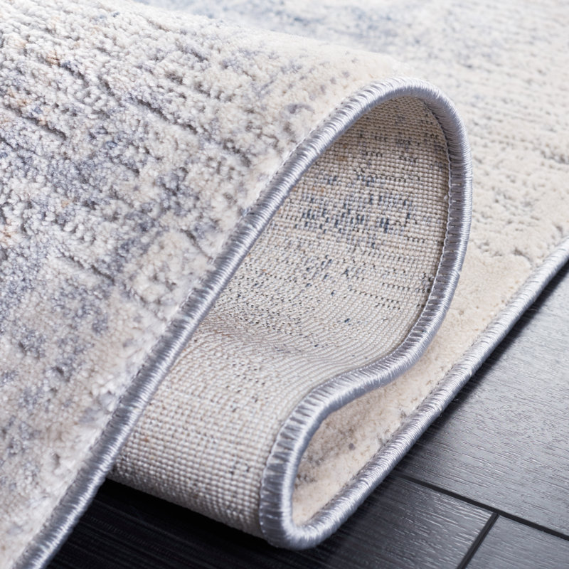 Tapis beige / bleu Kulig 212, Tapis de couloir 2 pi x 8 pi
