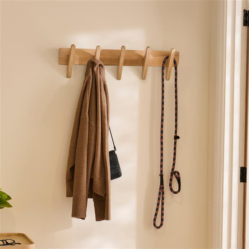 Small Coat Rack,  Whitewash Oak, 60cm
