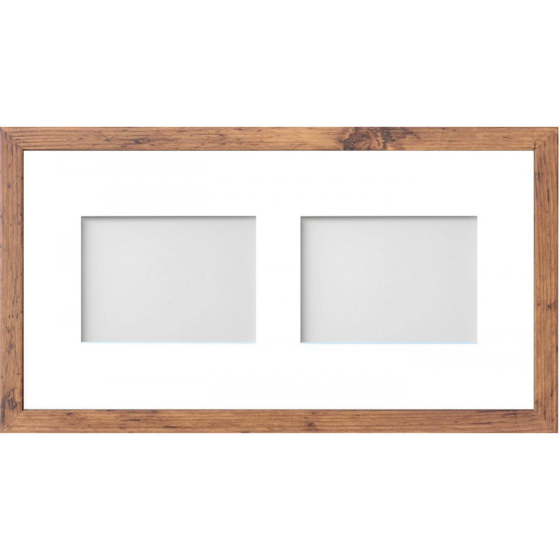 Markeice Matte Picture Frame with Mat, 5cm x 7cm, Rustic