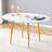 Extendable Round Dining Table with Gold Legs
