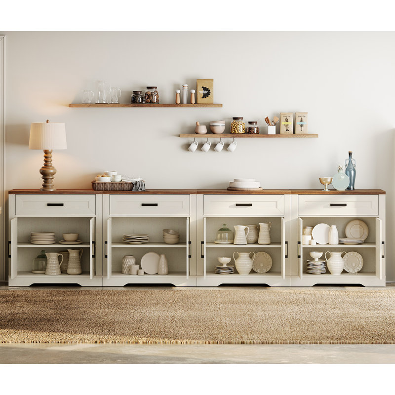 Laziza 126" W 4-in-1 TV Stand, White