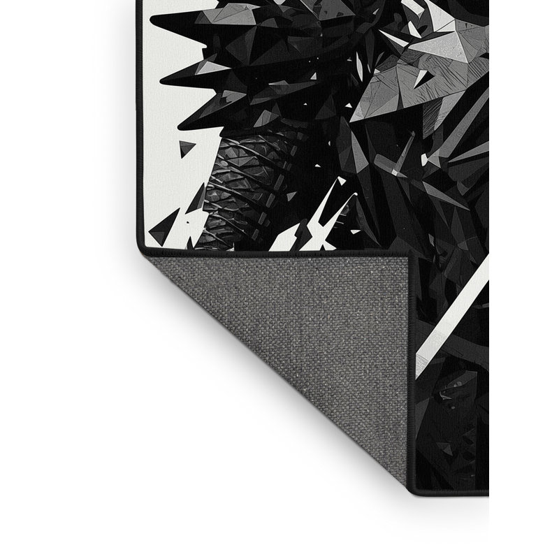 Tapis gris moelleux doux et moelleux à motif abstrait Fairwinds Plague Doctor Warrior, 7 x 9