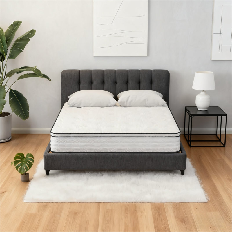 Grand matelas hybride 12 po avec ressorts ensachés et mousse à mémoire de forme, fermeté moyenne, soulagement de la pression