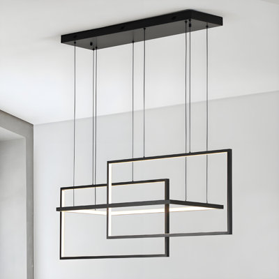 Jamorris 3-Light Modern Chandelier LED Kitchen Island with Remote Control 54 Inches