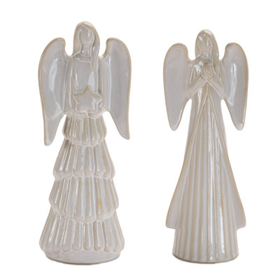 Figurines d'ange blanc glacé