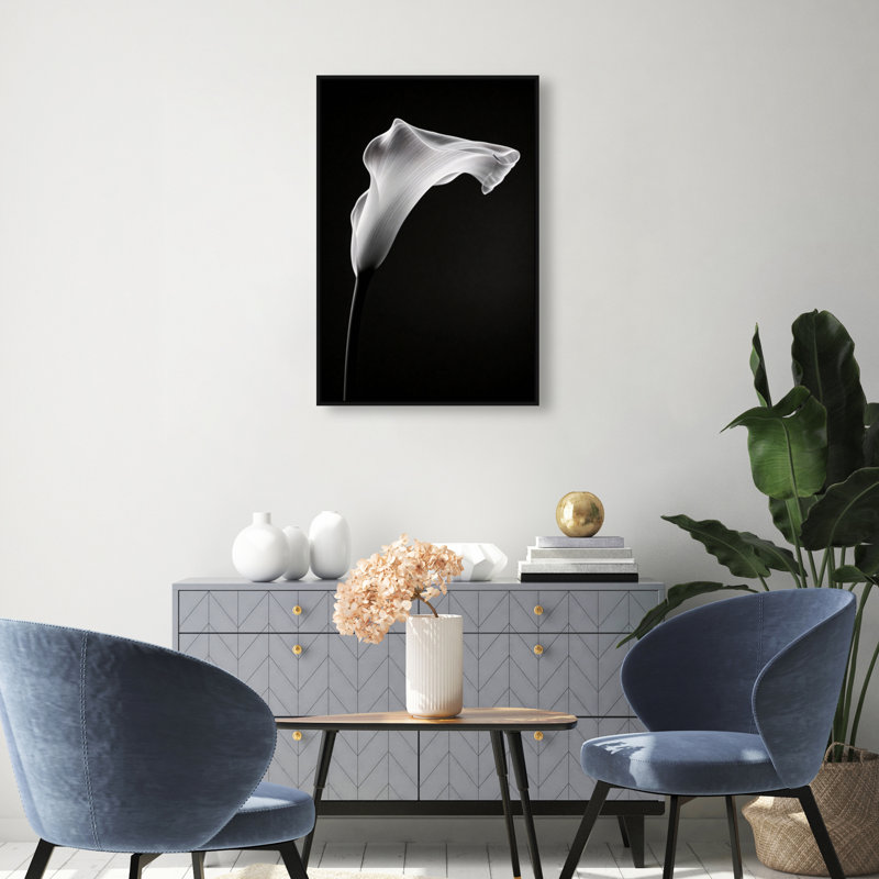 Calla Lily II by Oliver Gal, 31" H x 21" W, Black Floater Frame