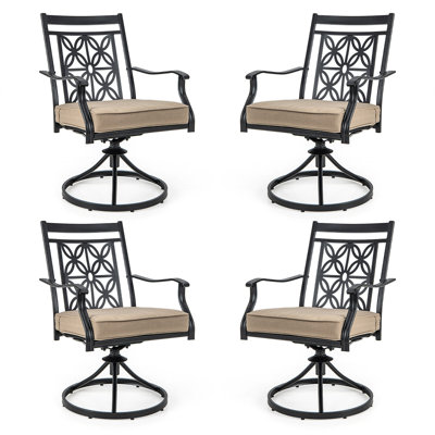 Chericka Metal Outdoor Dining Armchair with Cushion by Alcott Hill