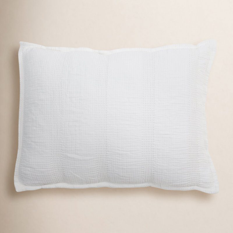 Nantucket Gray/White/Midnight Cotton Piece King Sham, King, White