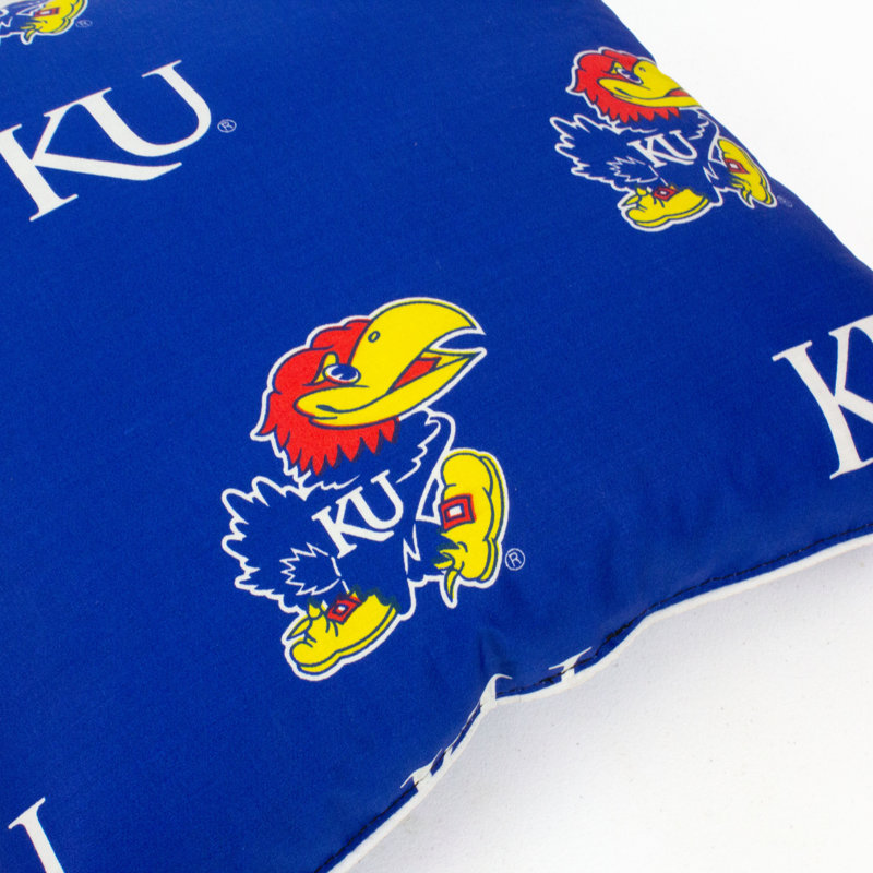 NCAA Square Pillow Cover & Insert, Kansas