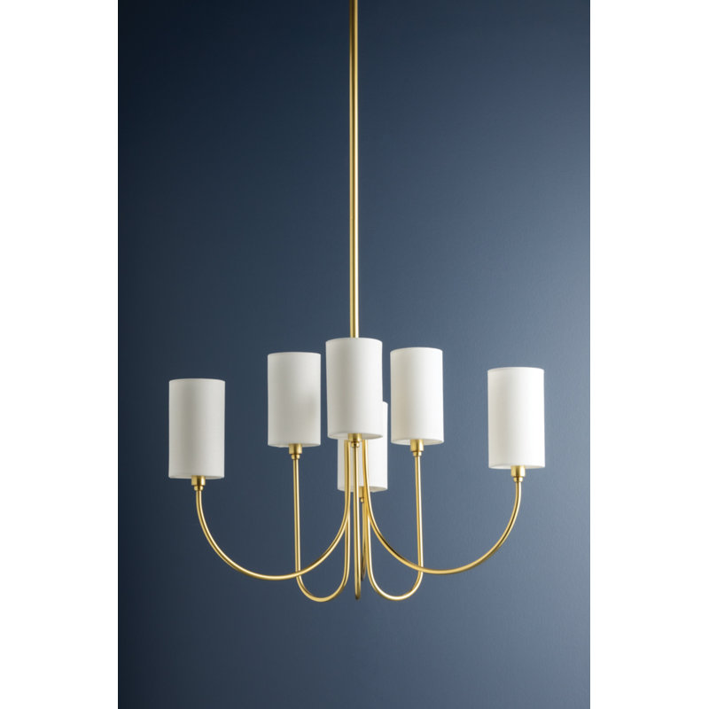 Harlem 6 - Light Chandelier, Aged Brass