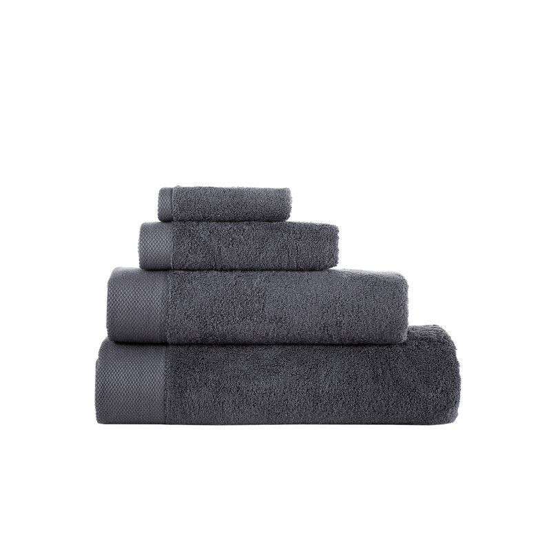 Turkish Cotton Plush Hand Towel, Anthracite
