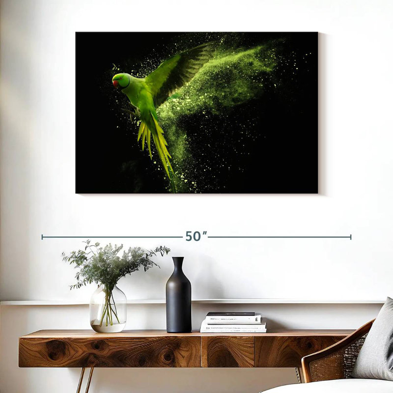 Brampt Alexandrine Parakeet, 26" H x 39" W