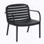 Ensemble de conversation d'extérieur 3 pièces PP, cadre noir avec coussin beige (2 fauteuils club et 1 causeuse)-1448601519