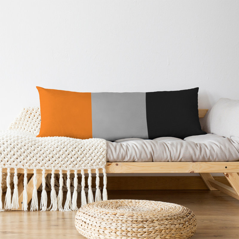 Oreiller pour le corps Abel, Orange / Argent / Noir