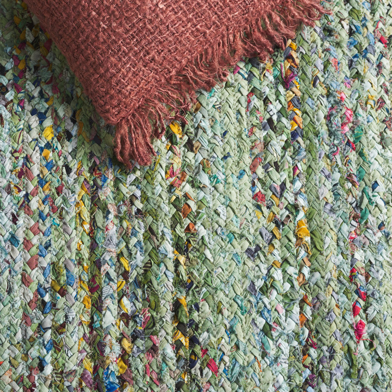 Tapis d'intérieur en coton tressé à la main, Rectangle 5' x 8'
