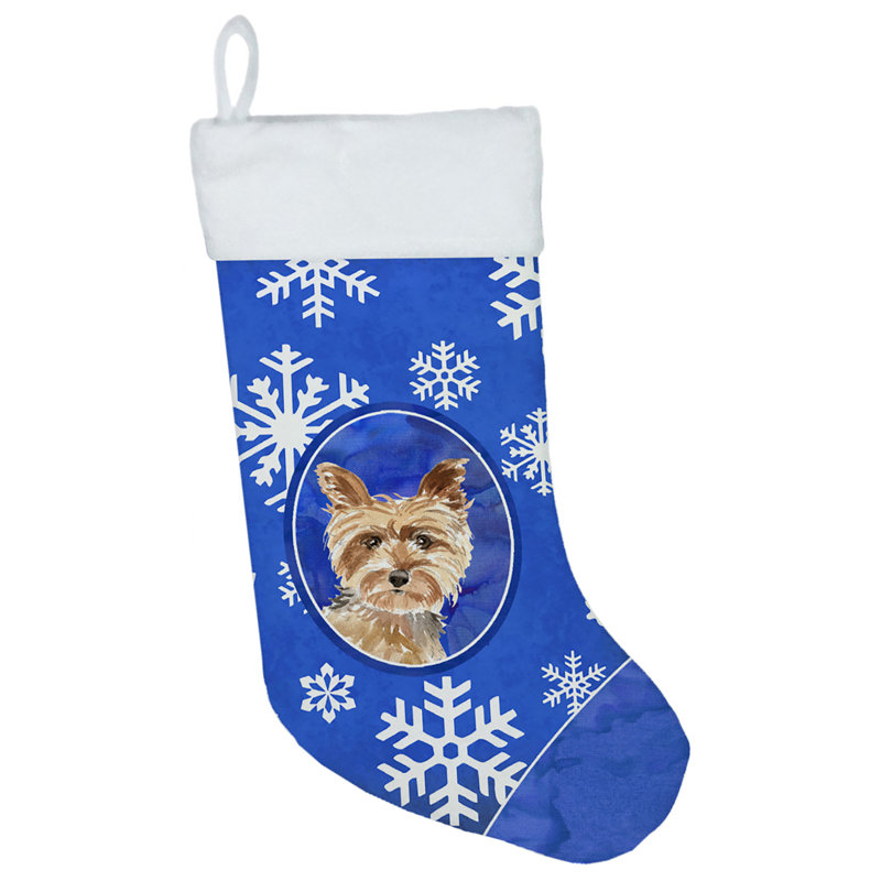 Chaussette de noël winter flocons de noël, Yorkie