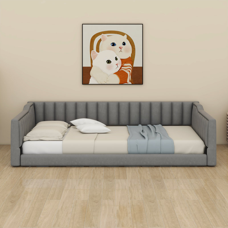 Upholstery Daybed And Side Storage Pocket, Gris