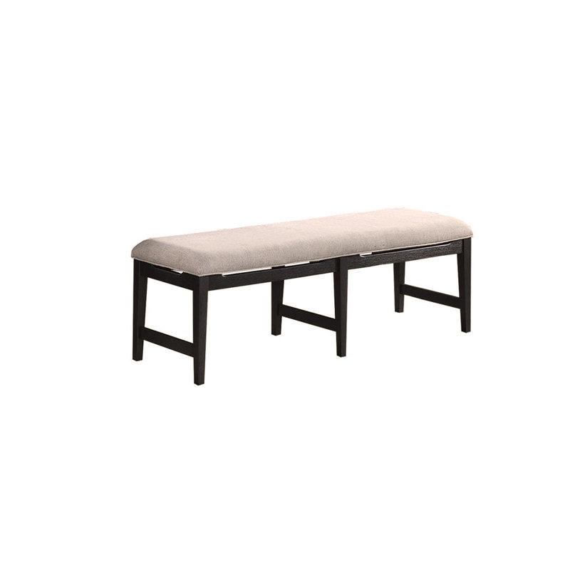 Ensemble de table de salle à manger 6 pièces de couleur noire et 4 chaises d'appoint 1 banc et coussins rembourrés en tissu Mobilier de salle à manger en bois massif