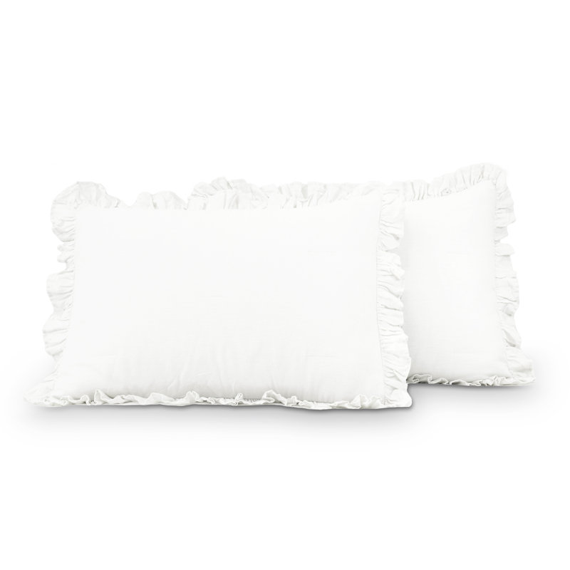 White Full/Queen Belgian Flax Linen Cotton Bedspread Set