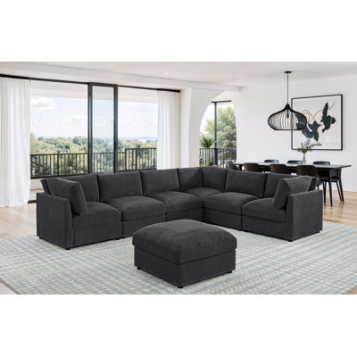 Canapé modulaire rembourré en velours côtelé Ghtonkes