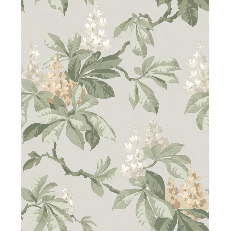 Papier peint floral châtaignier, Gris
