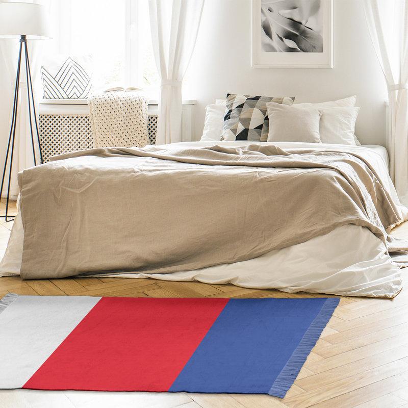 Tapis blanc/rouge/bleu tissé à plat Philadelphia, Non