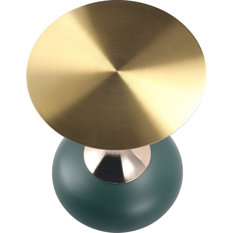 Table d'appoint en acier inoxydable Kalup, Vert/Ivoire