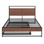 Base de lit plateforme en métal avec lit gigogne simple, tête de lit tapissier, prises, ports USB et support à lattes, aucun sommier nécessaire-2064521133-2064521132