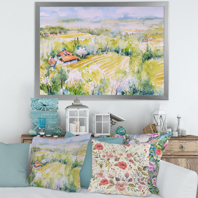 Blossoming Green Fields in Countryside - Peinture sur toile