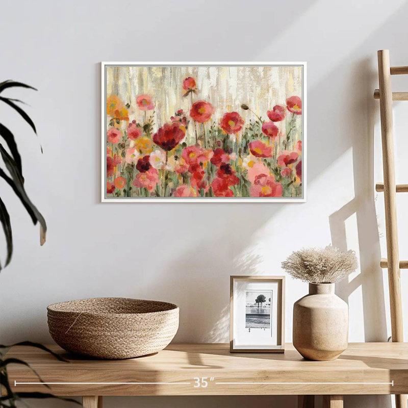 Fleurs saupoudrées, Cadre flottant blanc, 19 po x 13 po