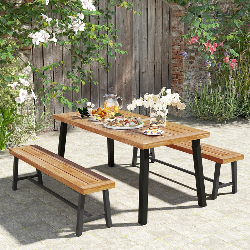Acacia Wood Entryway Bench