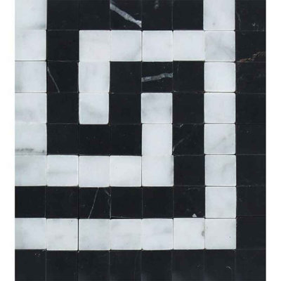 Bordure de coin en marbre blanc Carrara