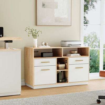 Adonia 41.3"W 4 Drawer Lateral File Storage Cabinet, With Lock, Power Strip, Storage Shelves For Home Office