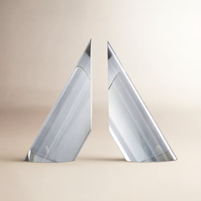 Glass Pyramid Decorative Bookends