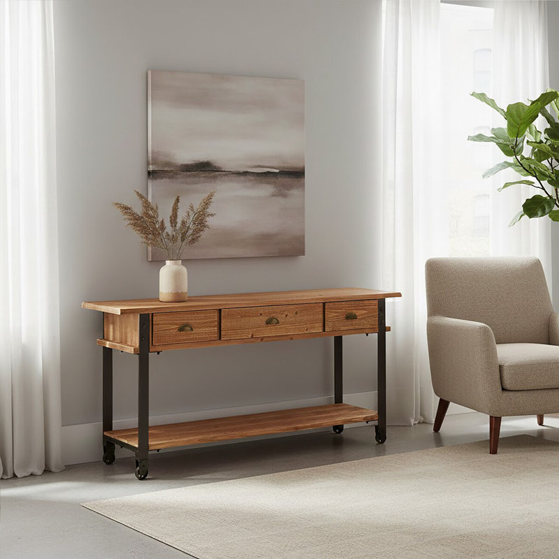 Scotts Valley 159 cm W Solid Wood Top Console Table