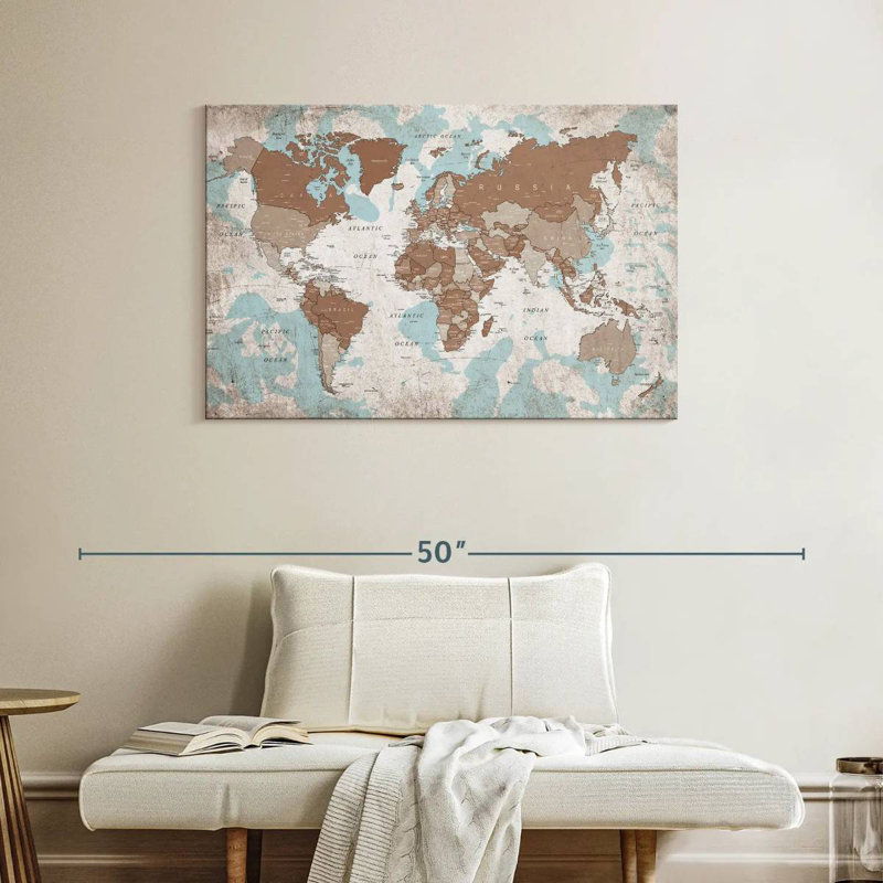 Carte du monde Keiri VI, H 26 po x l 39 po