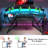 Berlanga Gaming Desk with Power Outlet & Led Strip, Large Wing-Shaped Computer Desk with Monitor Stand-1070146353