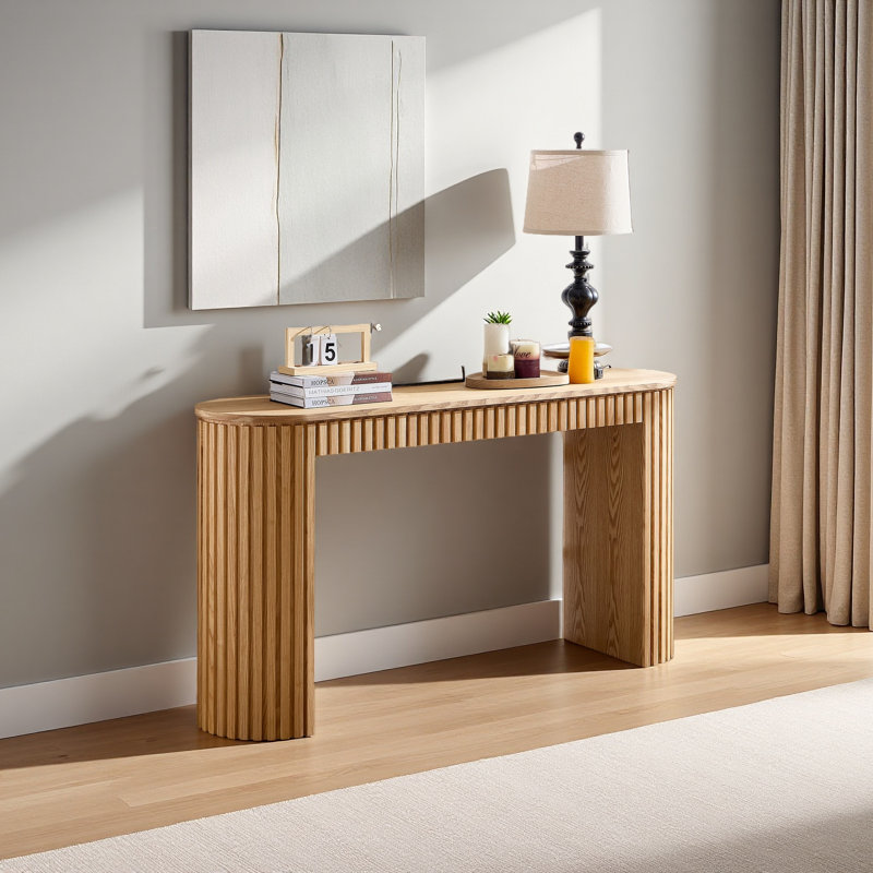 Console de style moderne avec tiroir, 31.49" H x 59.05" W x 14.9" D, Oui, Natural Duplicate