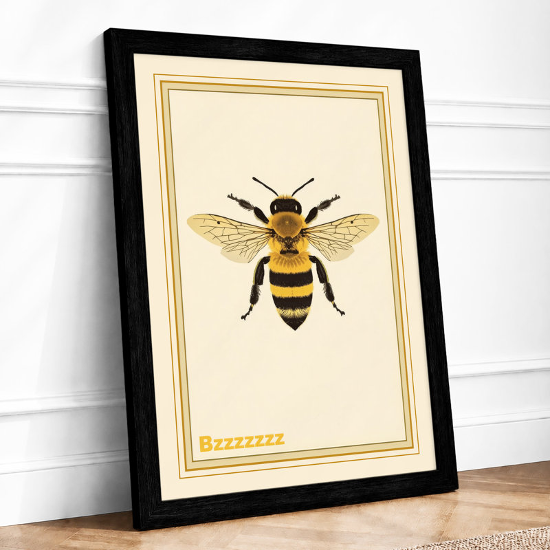 Honey Bee Study Botanical - Print, A2 - 59.4 x 42.0 cm, Black