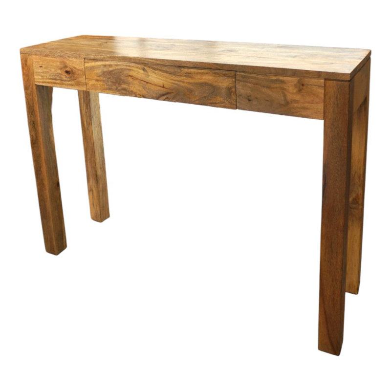 Hand-crafted Solid Wood Console Table With Drawer 