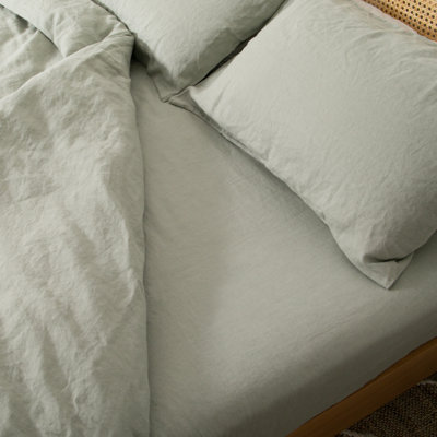 100% Linen Machine Woven Fitted Sheet