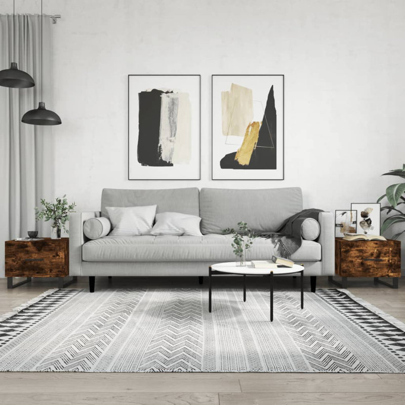 Sled Coffee Table with Storage, smoked oak