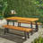 Eulene 4-Person Solid Acacia Wood and Metal Rectangular Dining Set-2139470533