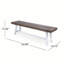 Bancs d'extérieur en bois d'acacia résistant aux intempéries, ensemble de 2, design industriel moderne pour patio et jardin-980922106