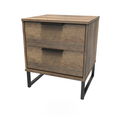 Fully Assembled Abdulhaq 2 Drawer Bedside Table