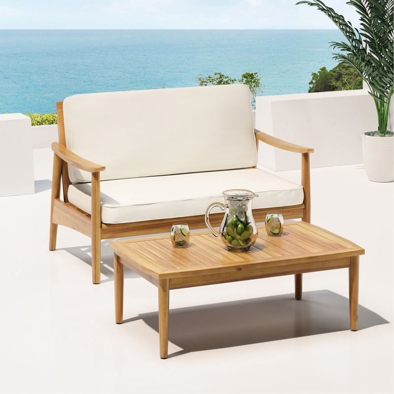 Table basse en bois et eau pour terrasses, de style exotique et classique