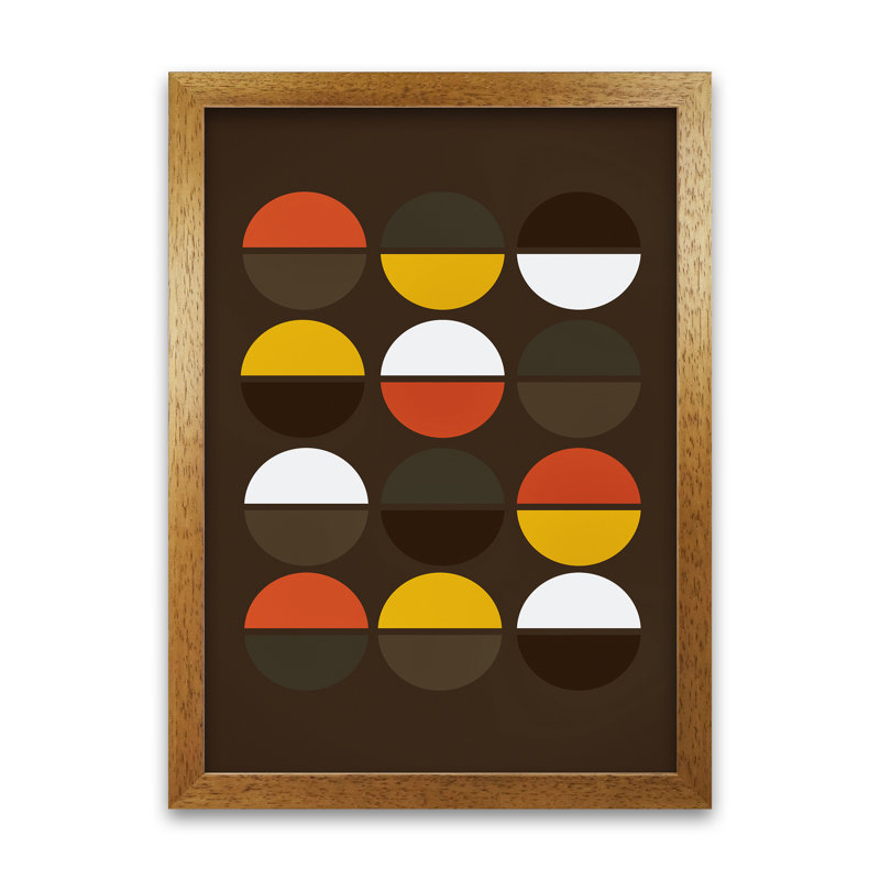 Retro 70s A - Print, Oak Frame, 42cm H x 30cm W x 3cm D