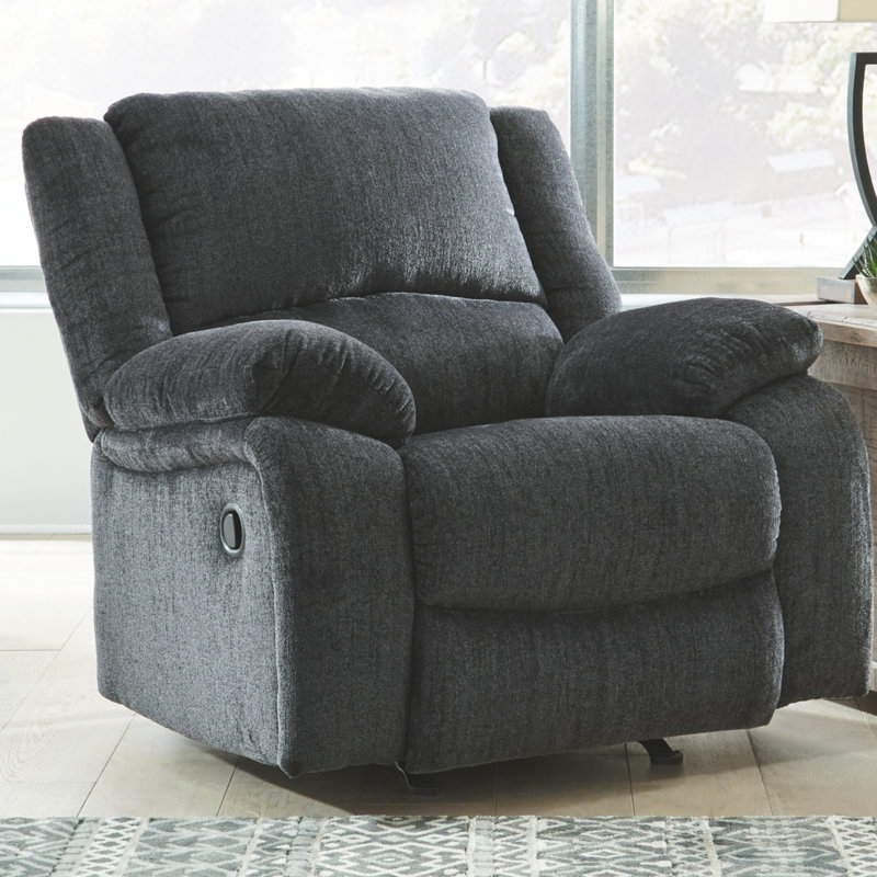 Dametris 42" Wide Rocker Standard Recliner, Manual, Slate Polyester